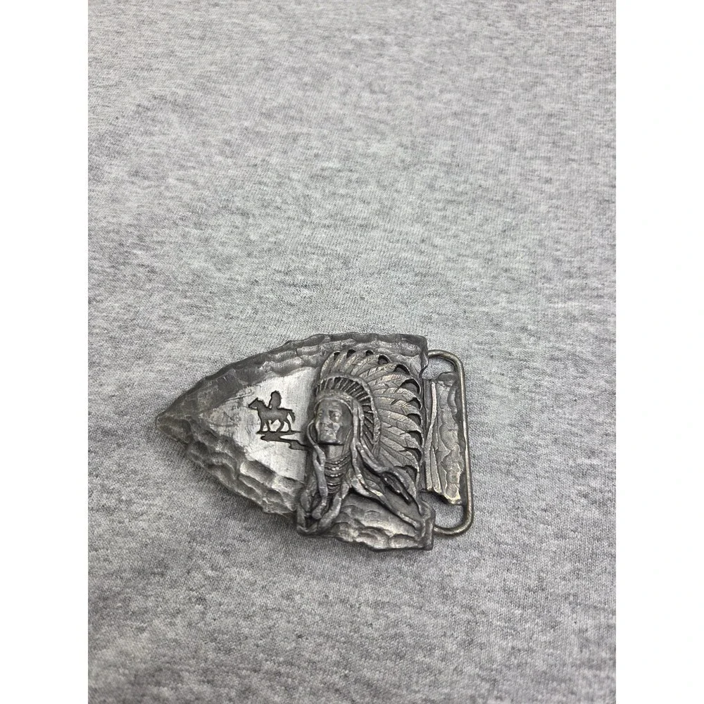 1988 Siskiyou Native American Arrowhead Chief Belt Buckle